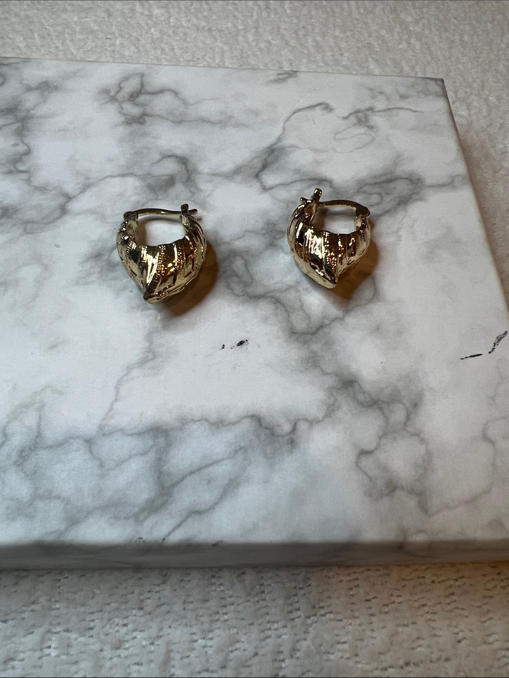 Gold-Tone Textured Hoop Earrings - Women Jewelry